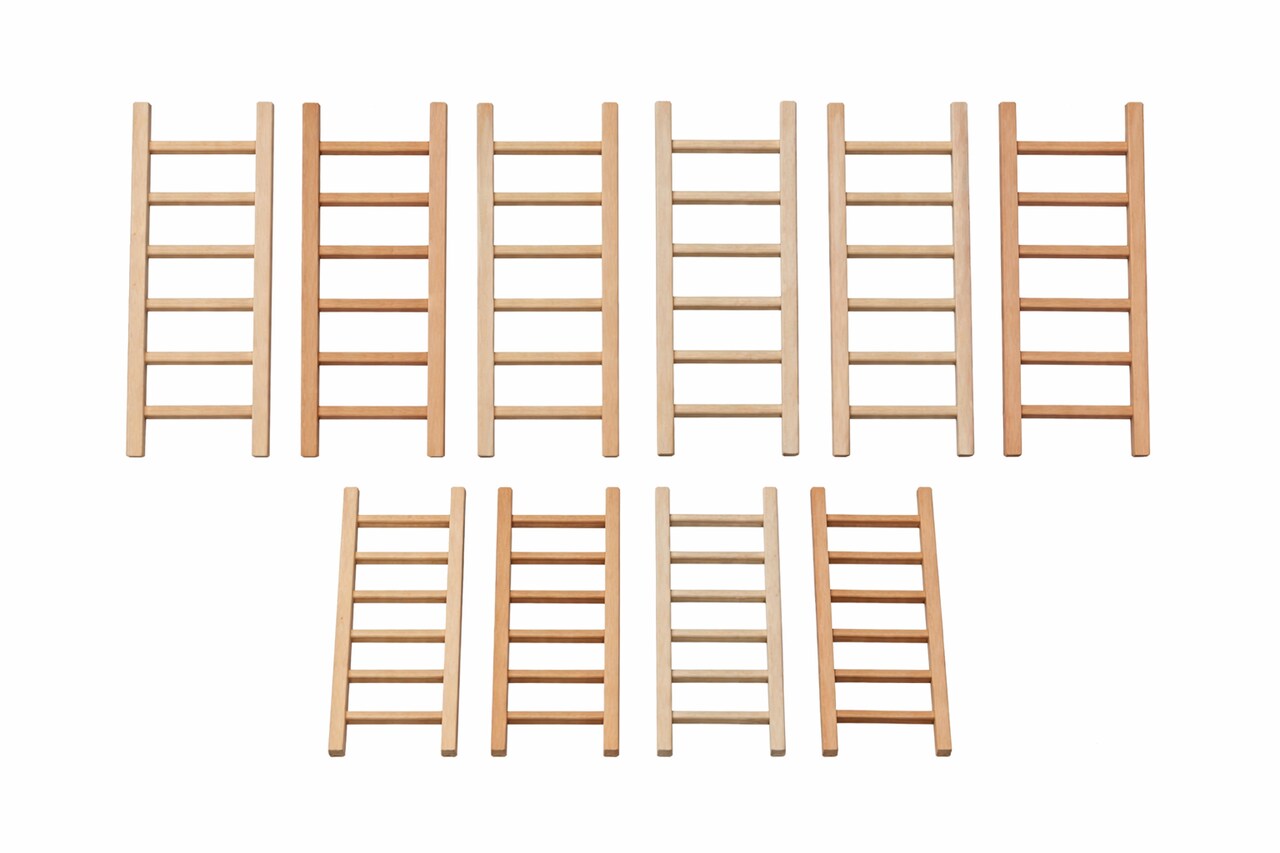 DIY Mini Wooden Ladders – 10 Pack of 2.36" Miniature Craft Ladders for Dollhouses & Art Projects